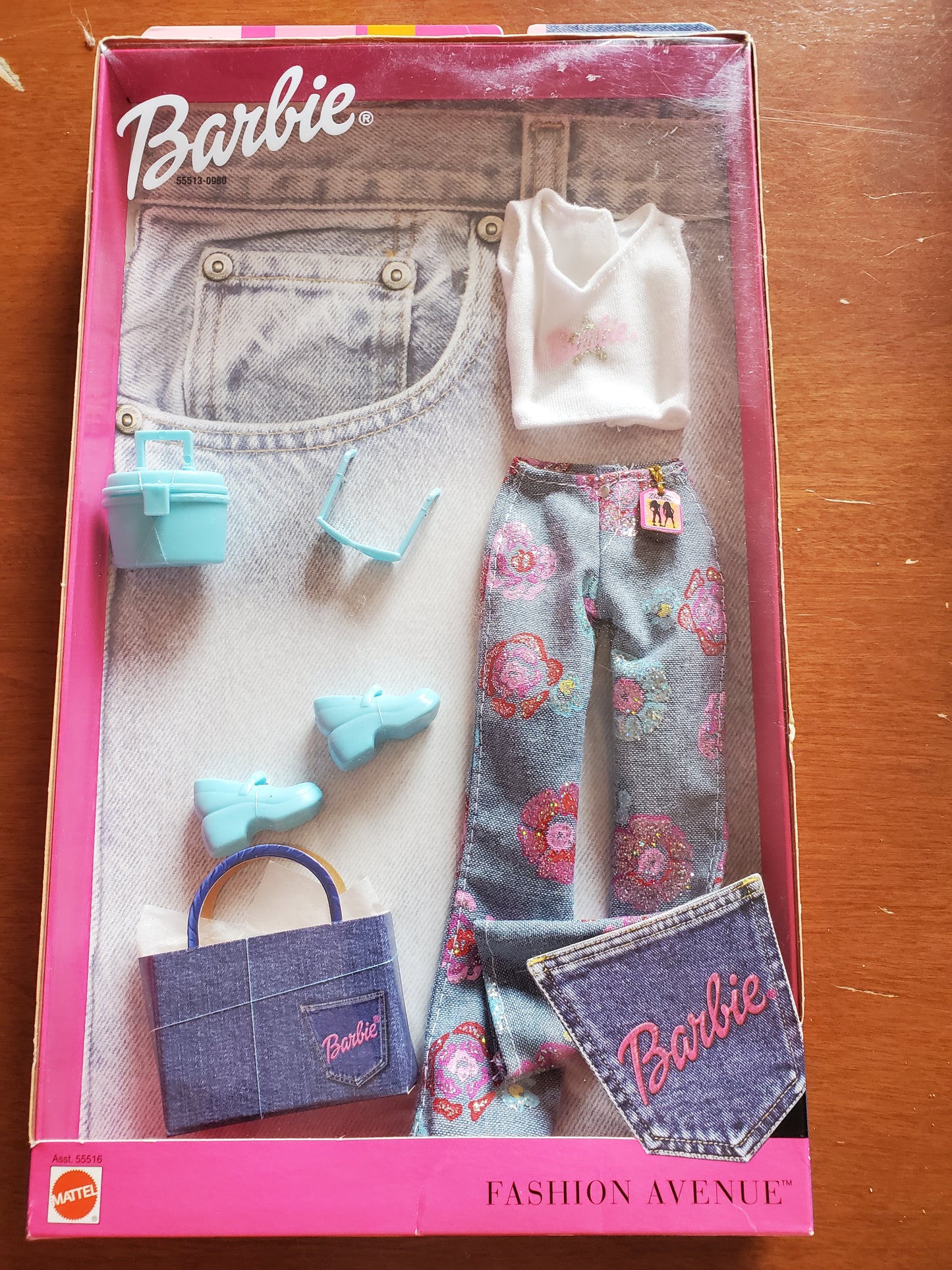 Fashion Avenue- Barbie Fashion - Jeans - Floral Pants - Mint in Box - 2001