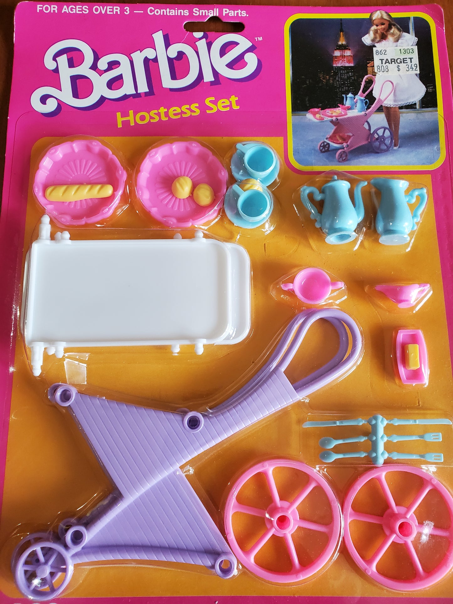 Hostess Set - Barbie Accessory Set - Mint on card - 1988 - Purple Cart
