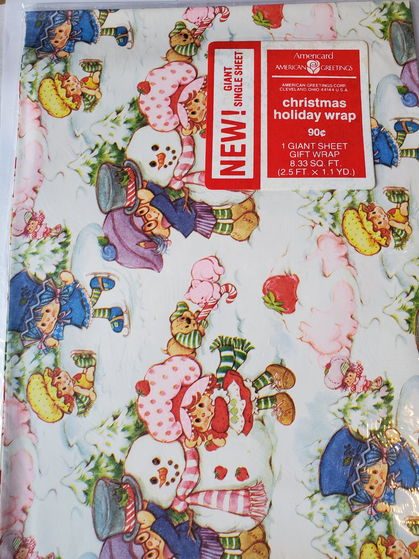 Gift Wrap Christmas - Mint in Package - Strawberry Shortcake