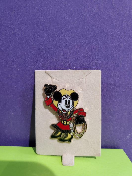 Mickey Mouse Jewelry - Enamel Pin - Minnie Mouse Cowgirl - Mint old store stock - 1980's