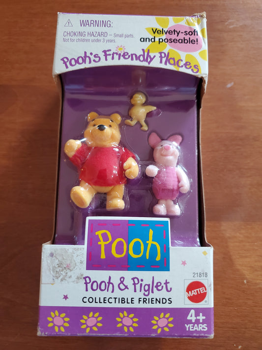 Winnie the Pooh - Pooh & Piglet fifures -  Mint in Package - 1998 Mattel