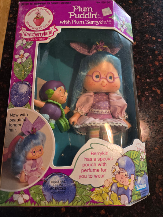 Plum Puddin' Doll and Berrykin NRFB Mint New in Box - Strawberry Shortcake RARE