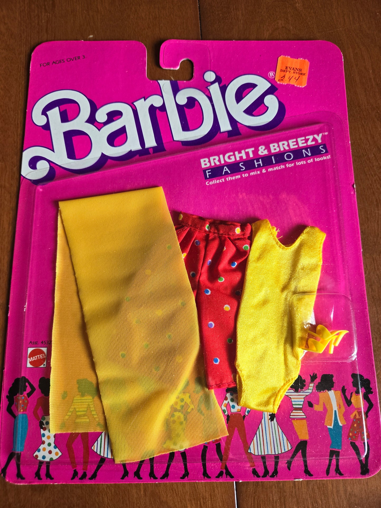 Bright & Breezy Fashions - Barbie  Fashion - Red Print Skirt - Mint on card - 1987