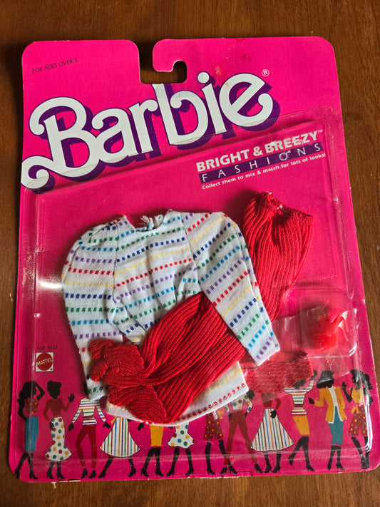 Bright & Breezy Fashions - Barbie  Fashion - red leggings - Mint on card - 1987