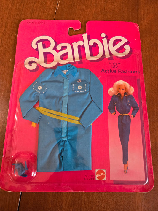 Active Fashions -  Barbie  Fashion - #7910 Blue Jumper - Mint on card - 1984