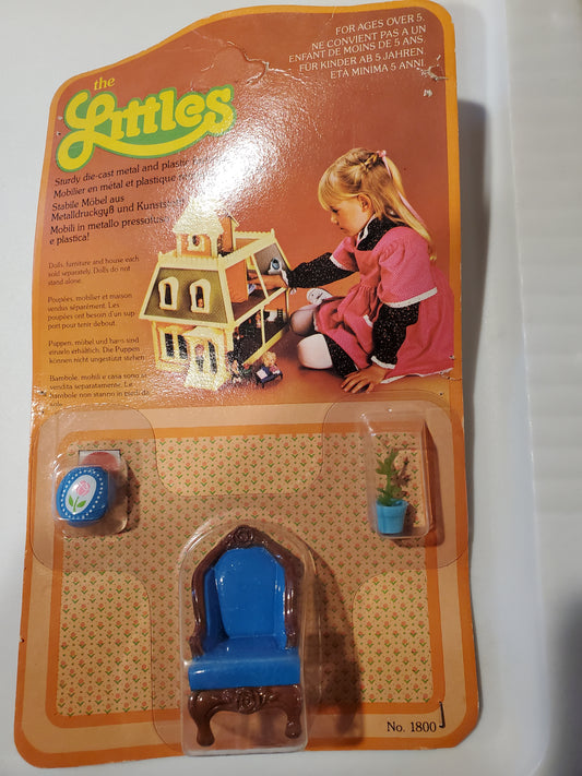 Littles by Mattel - Blue Chair - 1980's- Mint in Package