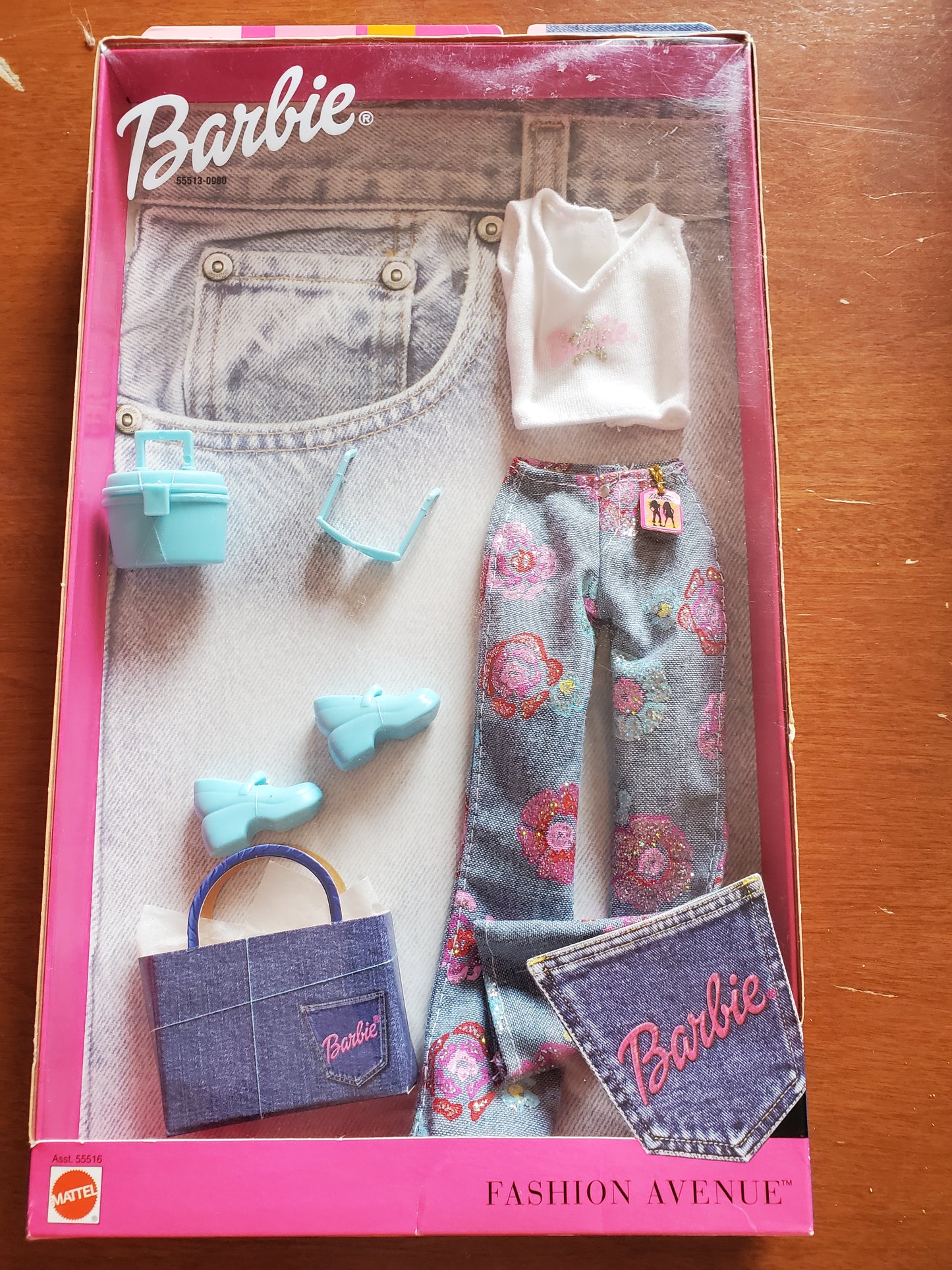 Fashion Avenue- Barbie  Fashion - Jeans - Floral Pants -  Mint in Box - 2001