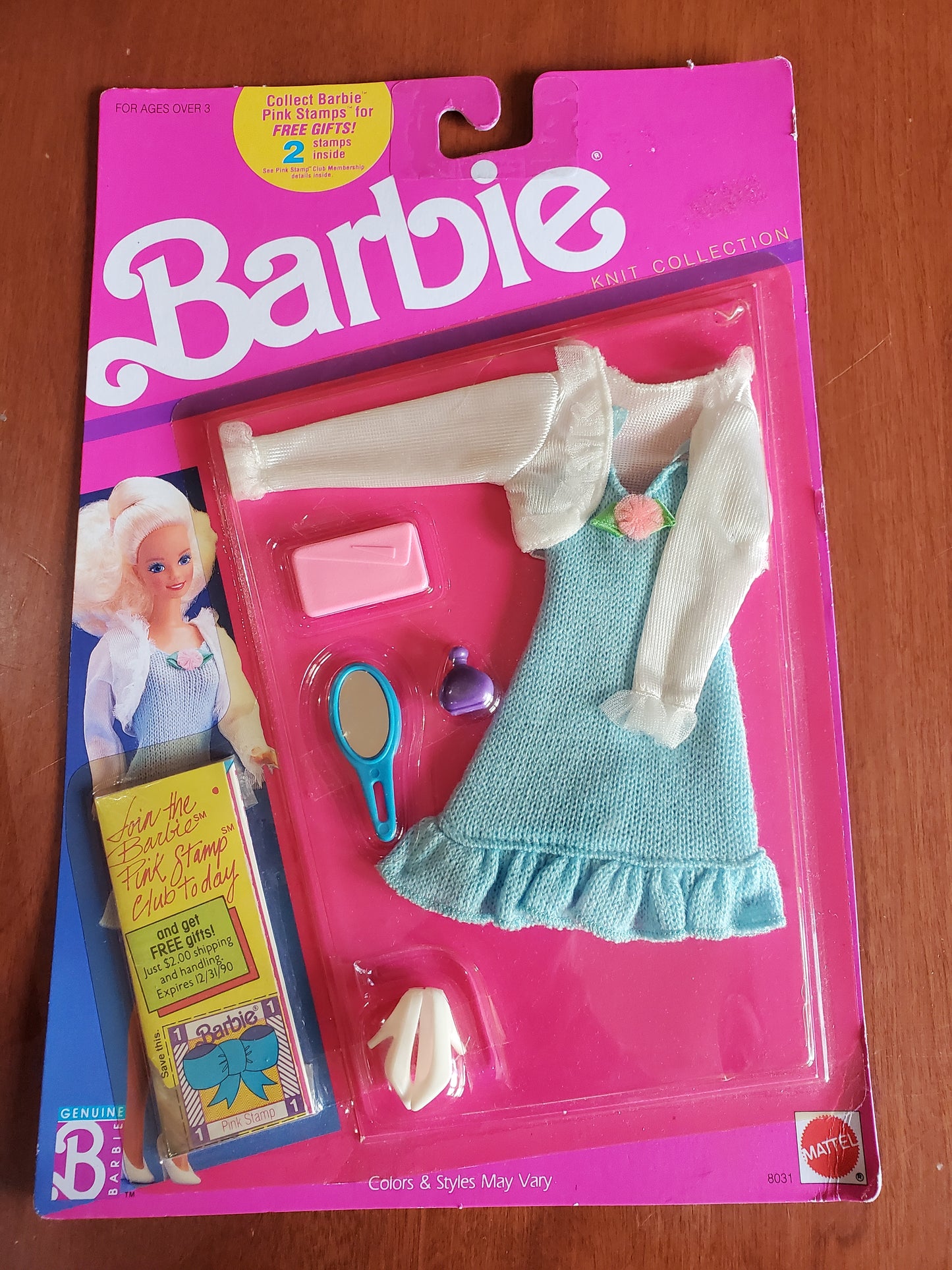Knit Collection - Barbie  Fashion - Blue Dress - Mint on card - 1989
