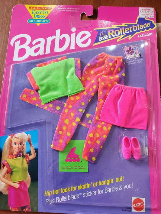 Rollerblades - Barbie  Fashion - Neon - Mint on card - 1991