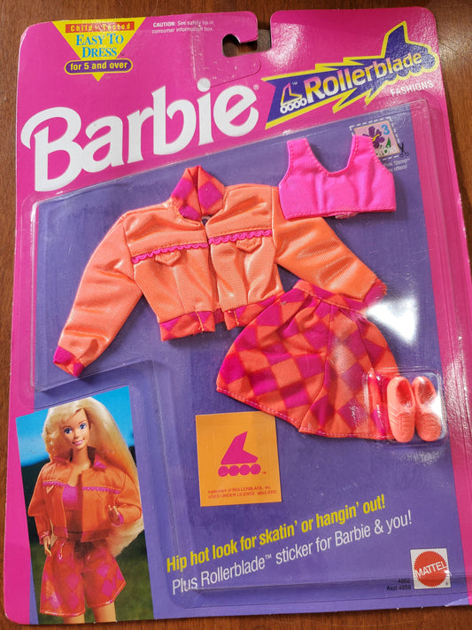 Rollerblades - Barbie  Fashion - Orange - Mint on card - 1991