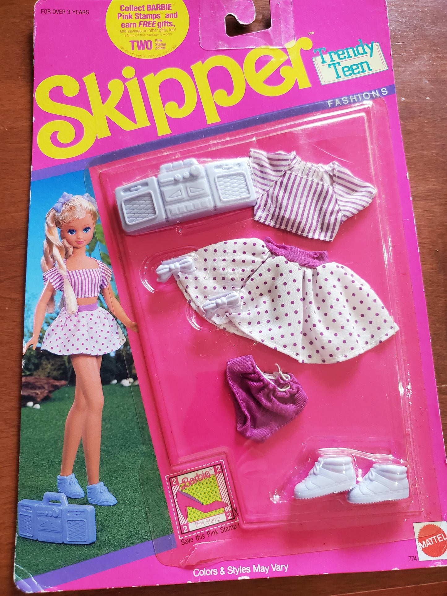 Skipper Trendy Teen Fashion - Barbie -Mint on card - 1990 - Polka Dot
