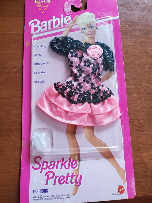 Sparkle Pretty - Barbie  Fashion - Pink Dress - Mint on card - 1993