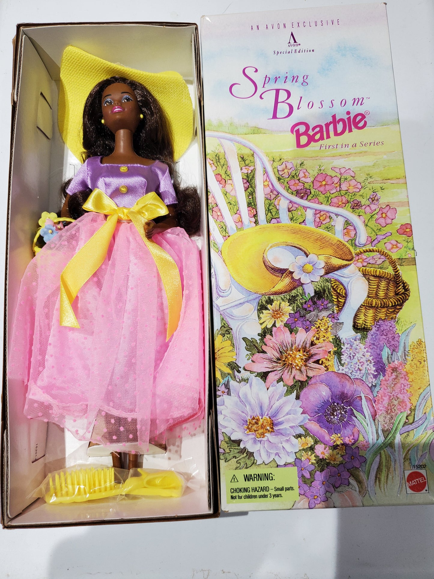 Spring Blossoms Barbie Doll Mint in Box - 1995 - Black