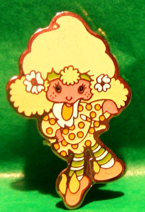 Strawberry Shortcake Jewelry - Enamel Pin - Lemon Meringue-  Mint old store stock - 1980's