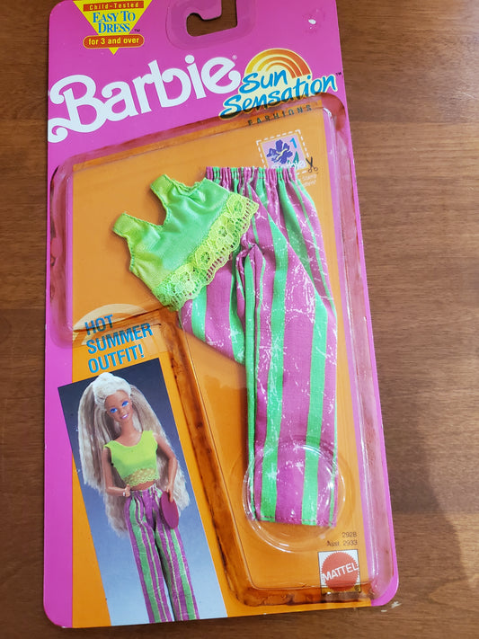 Sun Sensation Fashion - Barbie -Mint on card - 1991 - Striped Pants