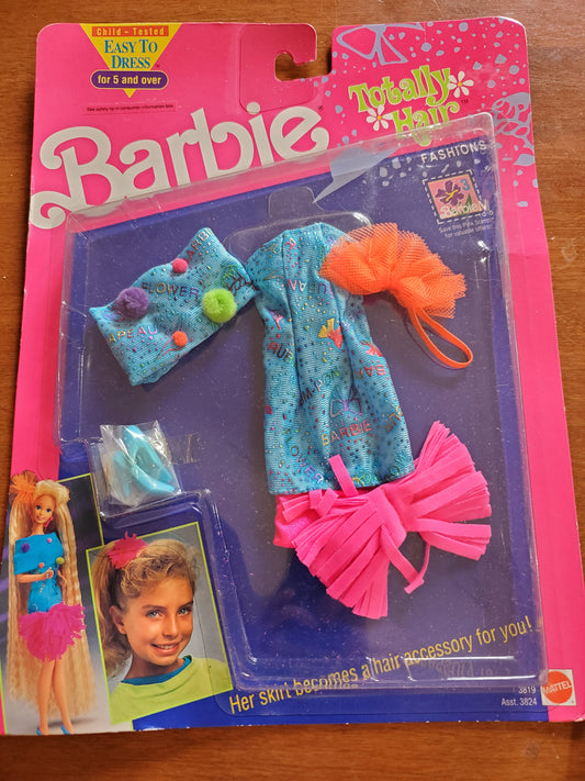 Totally Hair Fashion - Barbie -Mint on card - 1991 - Blue dress