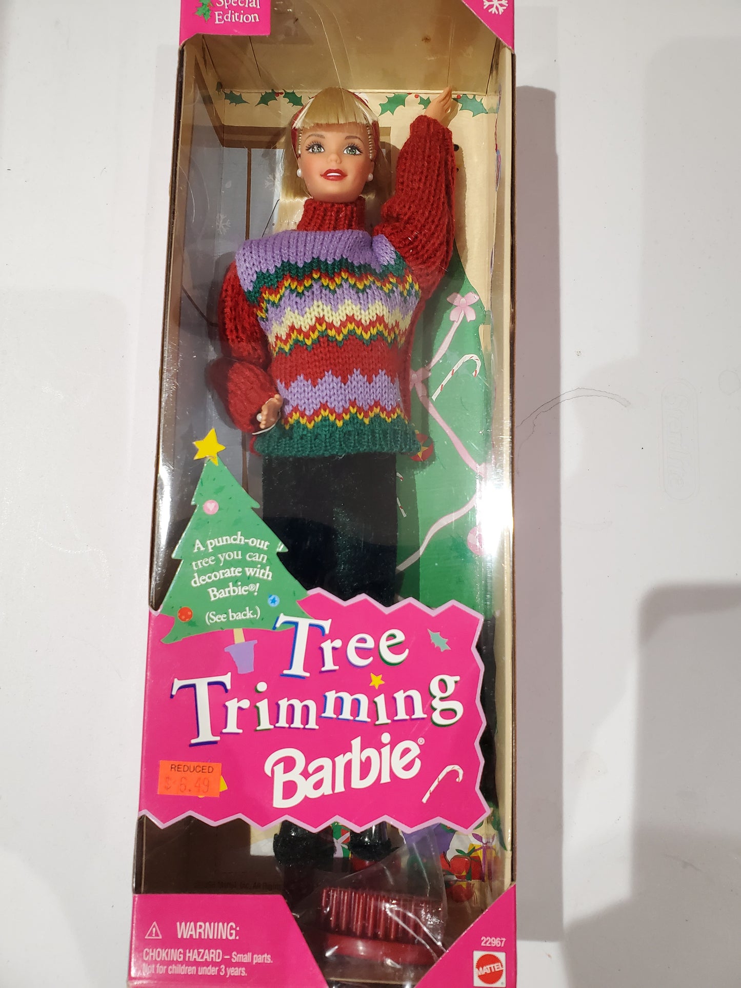 Tree Trimming Barbie Christmas Doll Mint in Box - 1994