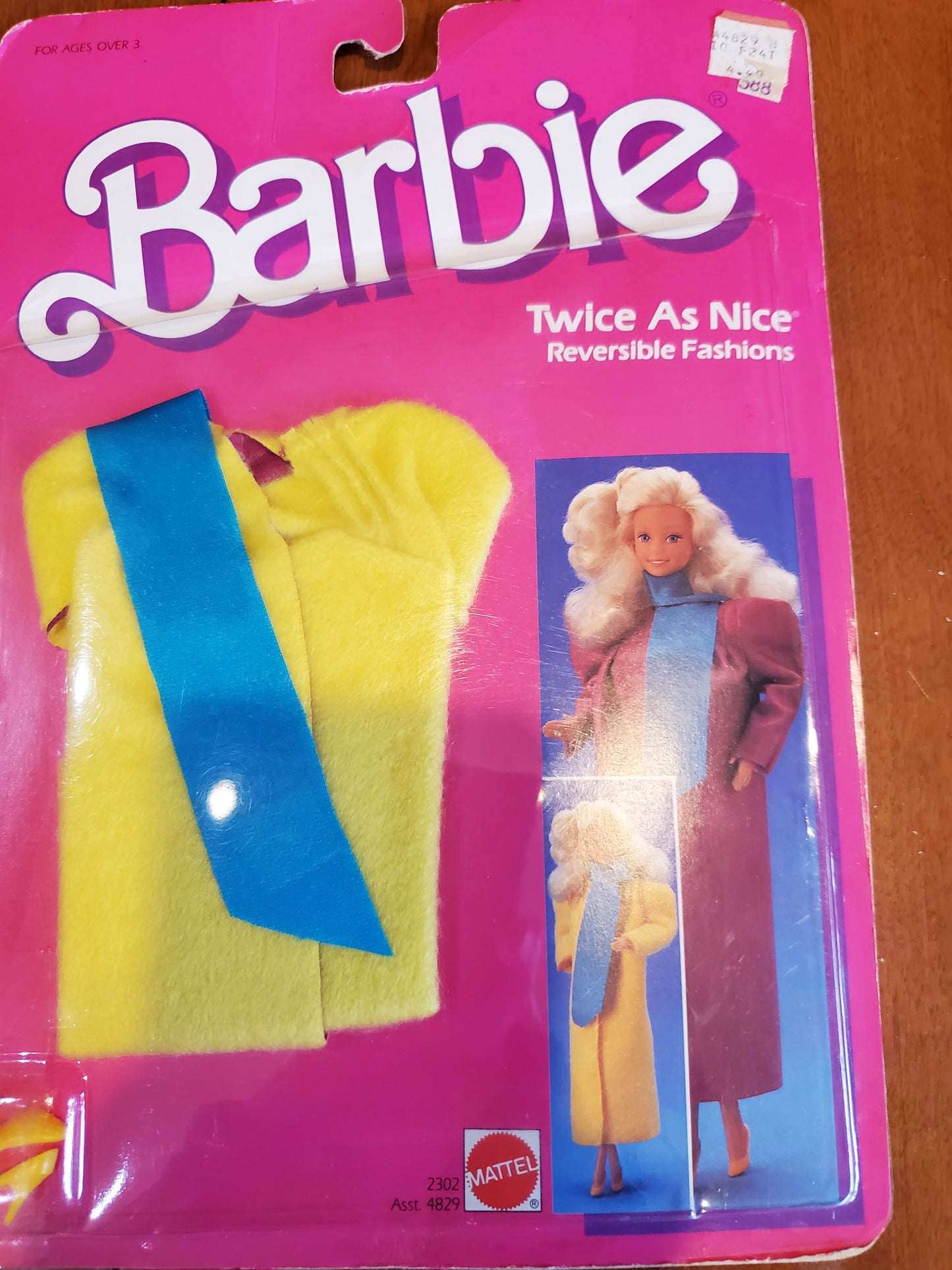Twice as Nice - Barbie  Fashion - Yellow Coat - Mint on card - 1985